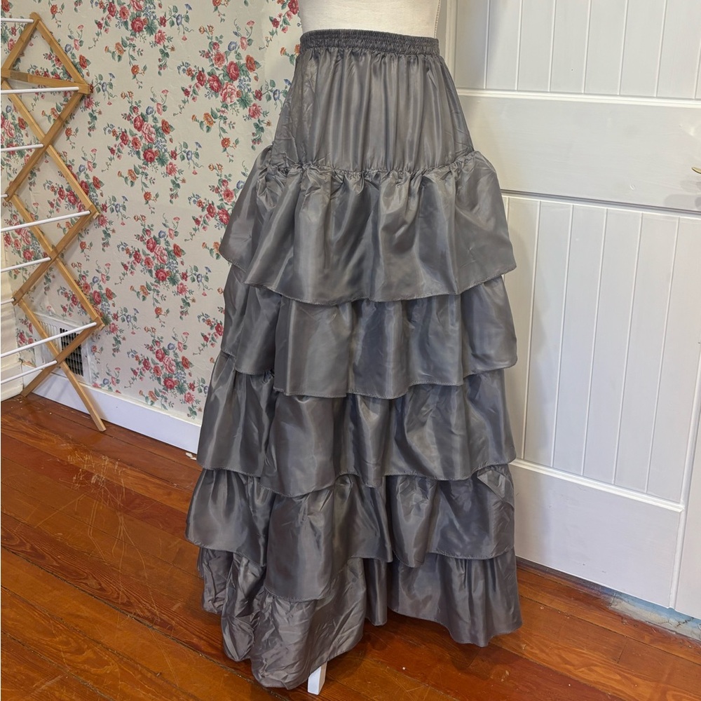 Petticoat Underskirt Tiered Ruffle Maxi Steampunk Goth Fairy Size S/M